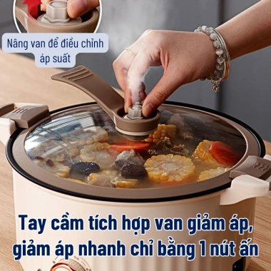 Nồi Áp Suất Đa Năng Điện Tử 5L 28cm 800W - Đa Chế Độ Nấu, Chống Dính, Giá 239.000 VND 5
