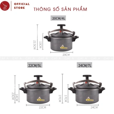 Nồi áp suất đa năng đun ga, hồng ngoại, bếp từ 18-24cm 3-7L - Lòng nồi dày dặn, giảm giá 345.000 VND 3