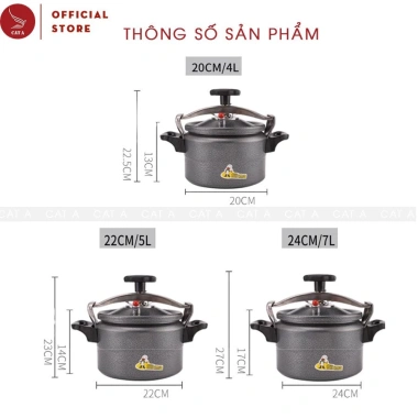 Nồi áp suất đa năng đun ga, hồng ngoại, bếp từ 18-24cm 3-7L - Lòng nồi dày dặn, giảm giá 345.000 VND 6