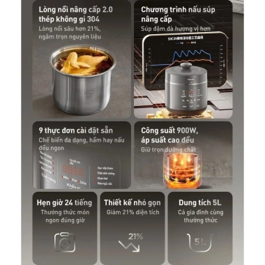 Nồi áp suất đa năng Joyoung JHPC-5.039 5L 900W - Giá chỉ 1.771.000đ - BH 24 tháng
