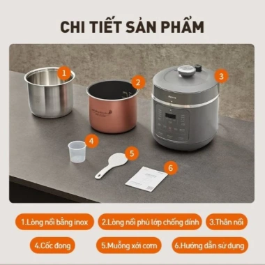 Nồi áp suất đa năng Joyoung JHPC-5.039 5L 900W Siêu nhanh, tiết kiệm, giảm giá 16% còn 1.831.116₫ 3