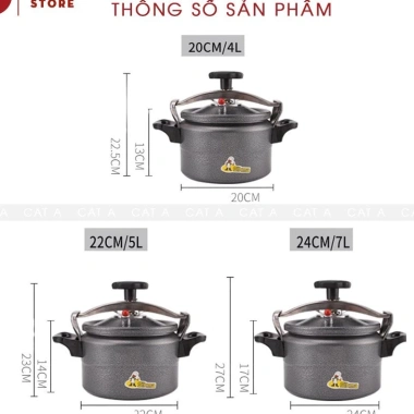 Nồi áp suất đa năng SIKMA hợp kim 18-24cm (3-7L) - Đun ga, bếp từ, giảm giá 345k 2