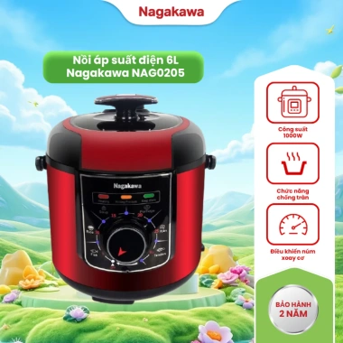Nồi áp suất điện 6L Nagakawa NAG205 1.000W chống dính Teflon giá 1.424.000 VND