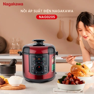 Nồi áp suất điện 6L Nagakawa NAG205 1.000W chống dính Teflon giá 1.424.000 VND