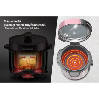 Nồi Áp Suất Điện 6L Sunhouse SHD1.657 1.000W - Xả Áp Nút Ấn Chống Bỏng, Giá Ưu Đãi 1.269.000 VND 5
