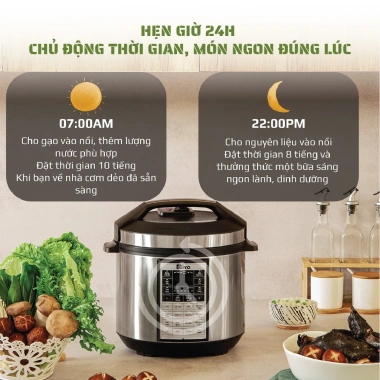 Nồi Áp Suất Điện Đa Năng OLIVO PC60 6L - 16 Chế Độ Hầm, Kho Thịt, Chiên Rán, Nấu Lẩu - Giá 2,99 Triệu