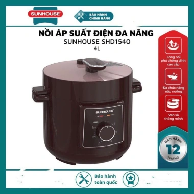 Nồi áp suất điện đa năng Sunhouse SHD1.540 4L, bảo hành 12 tháng, giá chỉ 1,08 triệu