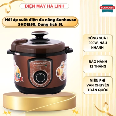 Nồi áp suất điện đa năng Sunhouse SHD1.552 900W 5L - Bảo hành 12 tháng, Giá ưu đãi 1.159.000 VND