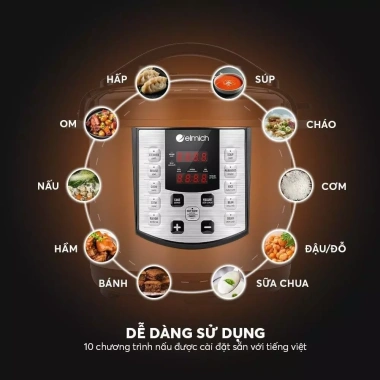 Nồi áp suất điện Elmich 6L đa năng PCE 1.809OL - Nấu nhanh, tiết kiệm, giá chỉ 1.59 triệu 7 Nồi áp suất điện Elmich 6L đa năng PCE 1.809OL - Nấu nhanh, tiết kiệm, giá chỉ 1.59 triệu 7