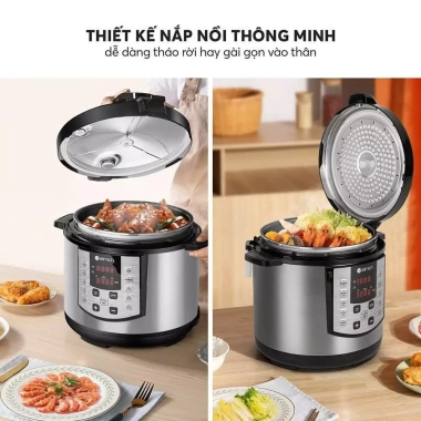 Nồi áp suất điện Elmich 6L đa năng PCE 1.809OL - Nấu nhanh, tiết kiệm, giá chỉ 1.59 triệu
