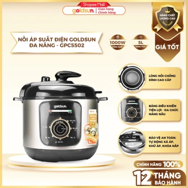 Nồi Áp Suất Điện Goldsun 5L 1.000W Đa Năng GPC5.502 - Giá ưu đãi 1.209.000đ 2