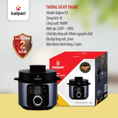 Nồi áp suất điện Kalpen P3 4L - Hàng chính hãng, giảm giá chỉ 1.099.000đ