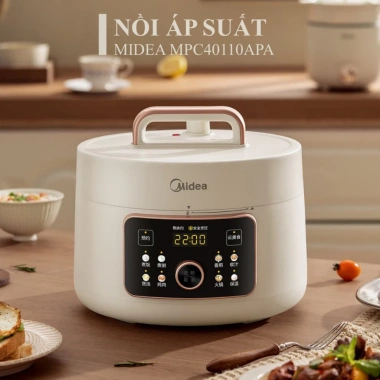 Nồi Áp Suất Điện Midea MPC40.110APA 4L 1.000W – Nấu Hầm Cháo, Giảm Giá 1,05 Triệu