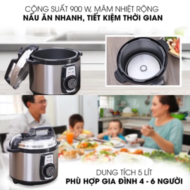 Nồi Áp Suất Điện Philips HD2.103 5L 900W - Tự Động Xả Áp, Bảo Hành Chính Hãng, Giá 1.499.000 6