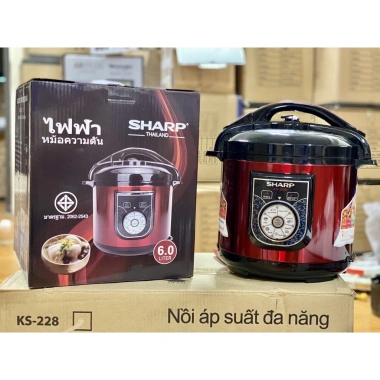 Nồi áp suất điện Sharp 6L nắp rời, Thái Lan, an toàn, bảo hành 12 tháng, giá 899.000₫