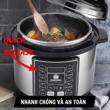 Nồi Áp Suất Điện Silver Crest 6L - 10 chức năng, hẹn giờ thông minh, chỉ 859k 7