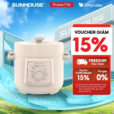 Nồi áp suất điện Sunhouse SHD1.520 2.5L hợp kim nhôm - Đa chức năng, xả áp nút ấn, giảm giá 20%