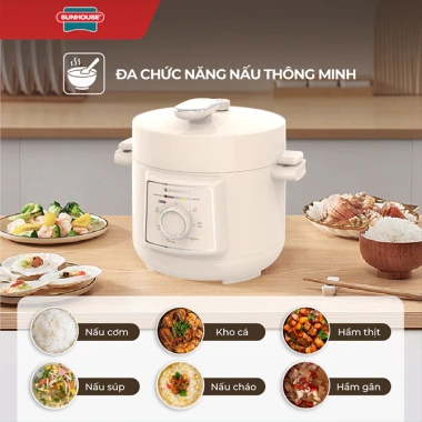 Nồi áp suất điện Sunhouse SHD1.520 2.5L hợp kim nhôm - Đa chức năng, xả áp nút ấn, giảm giá 20% 5