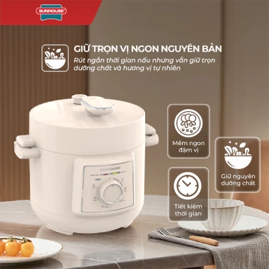 Nồi áp suất điện Sunhouse SHD1.520 2.5L hợp kim nhôm - Đa chức năng, xả áp nút ấn, giảm giá 20% 6