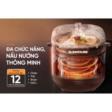 Nồi Áp Suất Điện Sunhouse SHD1.656 6L - Đa năng, Bảo hành 1 năm, Giá 1.315.000₫ 6