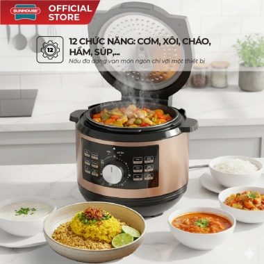 Nối áp suất điện Sunhouse SHD1.656 đa chức năng 12in1 - Xả áp an toàn, giá chỉ 1.675.000đ 4 Nối áp suất điện Sunhouse SHD1.656 đa chức năng 12in1 - Xả áp an toàn, giá chỉ 1.675.000đ 4