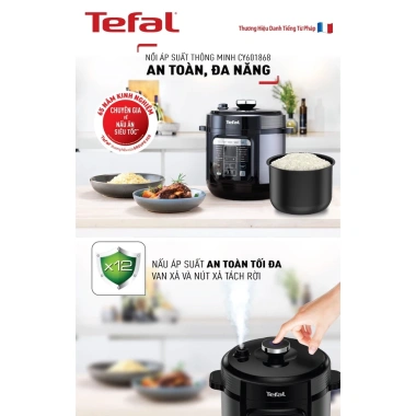 Nồi áp suất điện Tefal Home Chef CY601.868 đa năng - Giá chỉ 2.226.000₫, giảm tới 22% 3 Nồi áp suất điện Tefal Home Chef CY601.868 đa năng - Giá chỉ 2.226.000₫, giảm tới 22% 3
