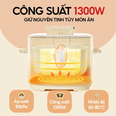 Nồi áp suất điện tử 4L Venko inox 12 chức năng nấu cơm, cháo, lẩu, hầm gà cả con, BH 12 tháng