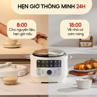 Nồi áp suất điện tử 4L Venko inox 12 chức năng nấu cơm, cháo, lẩu, hầm gà cả con, BH 12 tháng 8 Nồi áp suất điện tử 4L Venko inox 12 chức năng nấu cơm, cháo, lẩu, hầm gà cả con, BH 12 tháng 8