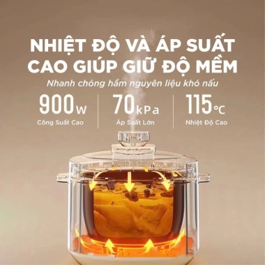 Nồi áp suất điện tử SmartChoice 5L 900W Nấu hầm, kho, cháo, súp đa năng giá 1.41tr 8