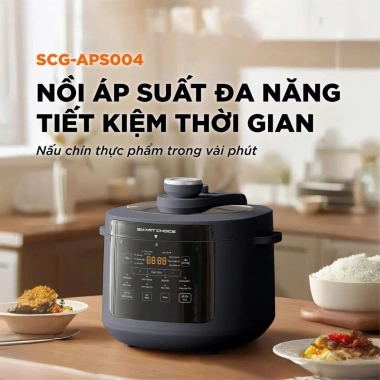 Nồi áp suất điện tử SmartChoice APS004 5L 900W 10 chế độ nấu đa năng - Chỉ 1.39 triệu