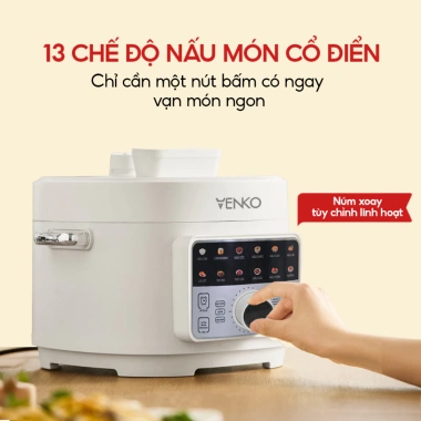 Nồi Áp Suất Điện VENKO 4L 1.300W Chính Hãng Đa Năng Nấu Cơm, Hầm Xương, Cháo