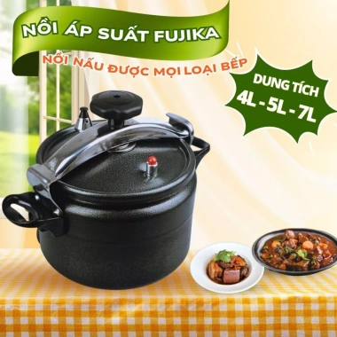 Nồi áp suất Fujika 4-5-7L hợp kim nhôm, dùng mọi bếp, BH 12 tháng, giá chỉ 469.000₫