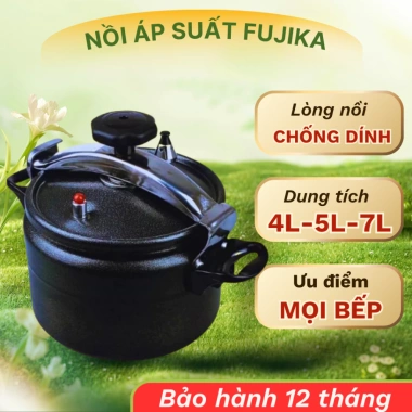 Nồi áp suất Fujika đáy từ đa năng 4-7L, dùng được mọi bếp, bảo hành 12 tháng - Giá chỉ 489.000₫