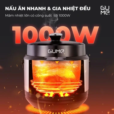 Nồi áp suất gia đình Gume 1.000W 6L 12 chế độ nấu, bảo hành 12 tháng, 1.449.000₫ 7