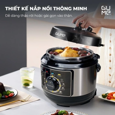 Nồi áp suất gia đình Gume 1.000W 6L 12 chế độ nấu, bảo hành 12 tháng, 1.449.000₫ 9