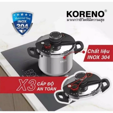Nồi áp suất inox 304 an toàn 5L-6L-8L, phù hợp bếp từ và bếp ga, chính hãng, giảm 18% 3 Nồi áp suất inox 304 an toàn 5L-6L-8L, phù hợp bếp từ và bếp ga, chính hãng, giảm 18% 3