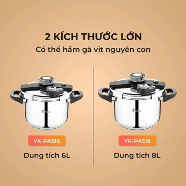 Nồi áp suất inox 304 YOAKE YK-PA516 – Hầm nhừ nhanh, an toàn, dùng mọi bếp, giá 1,29 triệu 6