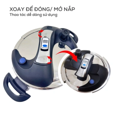 Nồi áp suất inox đa năng Seka SK5.859 4L 6L, dung tích lớn, tặng vung kính cường lực, giá ưu đãi 1,29 triệu 8