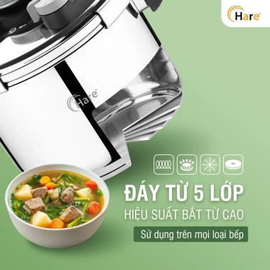 Nồi Áp Suất Inox Hare HR-PA2.106 6L Đáy 5 Lớp Van An Toàn 3 Cấp Nấu Nhanh Giá 1,2 Triệu 8 Nồi Áp Suất Inox Hare HR-PA2.106 6L Đáy 5 Lớp Van An Toàn 3 Cấp Nấu Nhanh Giá 1,2 Triệu 8