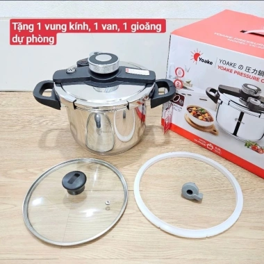 Nồi áp suất inox YOAKE YK-PA516 6L-8L dùng mọi bếp nấu nhanh dưỡng chất giảm 1,29 triệu