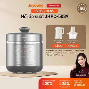 Nồi áp suất Joyoung JHPC-5.039 5L 900W - Giá giảm 2.39 triệu, nấu nhanh tiết kiệm