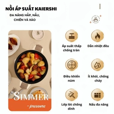 Nồi Áp Suất KAIERSHI 4L Đa Năng - Hầm, Lẩu, Xào, Hẹn Giờ, Tiện Lợi, Giá 289.080 VND 5
