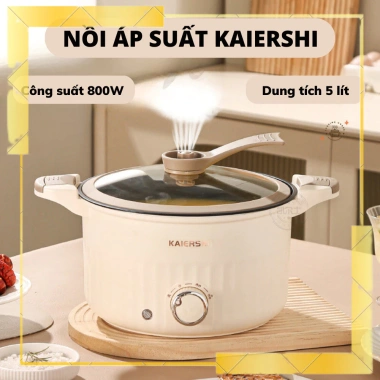 Nồi Áp Suất KAIERSHI 4L Đa Năng – Hẹn Giờ, Nấu Lẩu, Hầm, Xào, Giá Ưu Đãi 239k