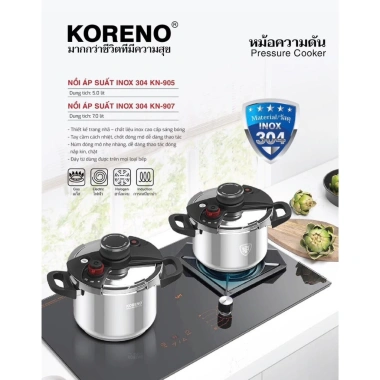 Nồi áp suất KORENO Inox 304 an toàn, dòng cao cấp, BH 12 tháng, giá 1.219.000₫ 2
