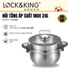 Nồi áp suất Lock&King LK-3.126 6.3L inox 316 kèm xửng hấp đáy - dùng mọi bếp, giá 1.169.000₫