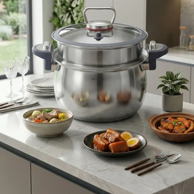 Nồi áp suất Lock&King LK-3.126 6.3L inox 316 kèm xửng hấp đáy - dùng mọi bếp, giá 1.169.000₫ 9