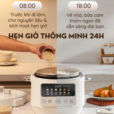 Nồi Áp Suất Lòng Gốm VKP4L10 - 10 Chức Năng, Điều Khiển Điện Tử, Giá 1,270,000₫