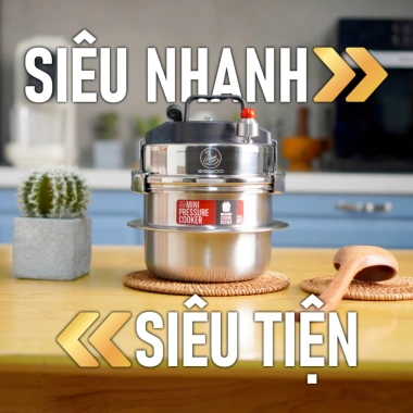Nồi áp suất mini 2good M1 2L inox 304 Nấu siêu nhanh tiện lợi bảo hành 12 tháng