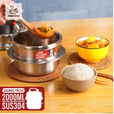Nồi áp suất mini 2good M1 2L inox 304 Nấu siêu nhanh tiện lợi bảo hành 12 tháng