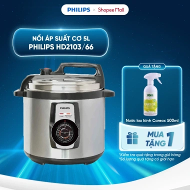 Nồi áp suất Philips HD2.103/66 5.0L 900W - 14 chế độ nấu, giảm giá tới 21% - chỉ giao HN & HCM